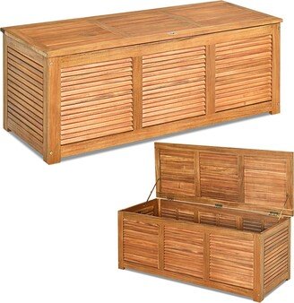 47 Gallon Deck Storage Acacia Wood Organization Toys Cushions Tools