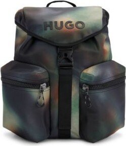 Recycled-nylon backpack with seasonal camouflage print