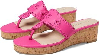 Jacks Mid Wedge Cork (Magenta/Magenta) Women's Shoes