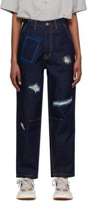 Navy Patchwork Jeans