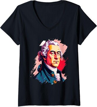 David Hume Philosophy Art Style Designs David Hume Pop Art V-Neck T-Shirt