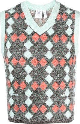 Wales Bonner X Adidas Multicolour Argyle Knit Vest