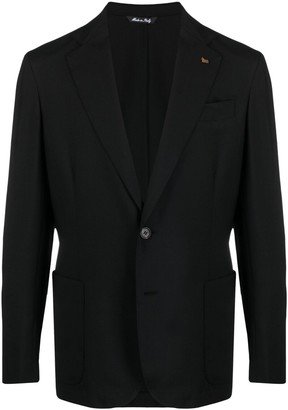 Single-Breasted Cashmere Blazer-AF