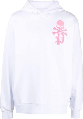 Gothic Plein logo-flocked cotton hoodie