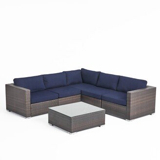 Santa Rosa Outdoor 6-piece Wicker Seating Sectional Set with Cushions