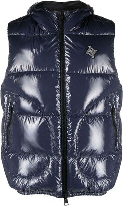 Logo-Plaque Hooded Down Gilet