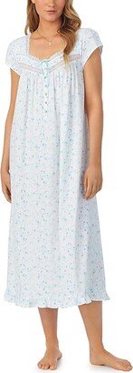 Cap Sleeve Waltz Gown (Aqua Swirl) Women's Pajama