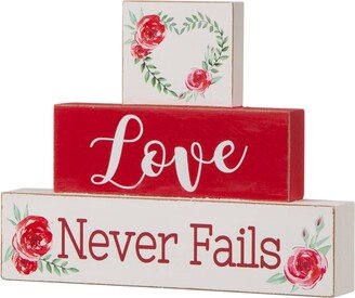 Valentines Wooden Block Love Table Decor