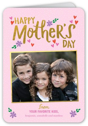 Mother's Day Cards: Delightful Details Mother's Day Card, Pink, Matte, Folded Smooth Cardstock, Rounded