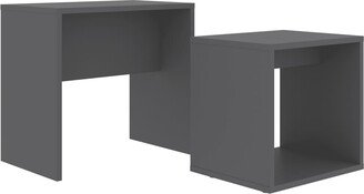 Coffee Table Set Gray 18.9x11.8x17.7 Chipboard