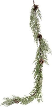 Frosted Woodland Cedar Garland - 4.5’ long.