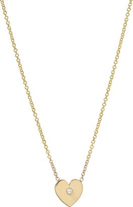 Zoe Lev Jewelry 14k Gold 1-Diamond Heart Necklace