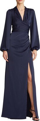 Womens Bishop Sleeve Maxi Evening Dress