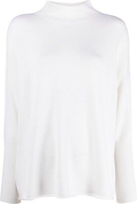 High-Neck Wool-Blend Jumper-AA