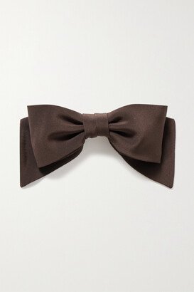 Crepe De Chine Hair Clip - Brown