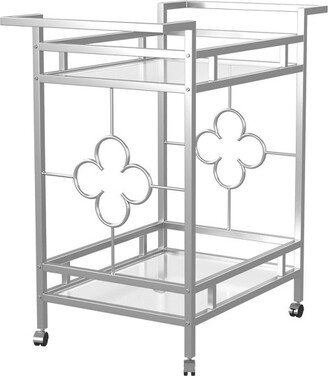 Buncrana Glass Top Serving Cart Chrome - miBasics