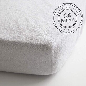 JumpOff Jo Crib Mattress Protector - Terry Cotton and Waterproof Mattress Cover for Standard Sized Cribs - 28 x 52 Inches - White