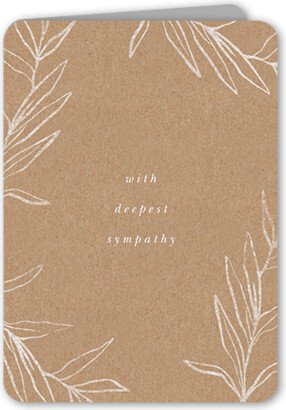 Sympathy Cards: Caring Condolences Sympathy Card, Beige, 5X7, Matte, Folded Smooth Cardstock, Rounded