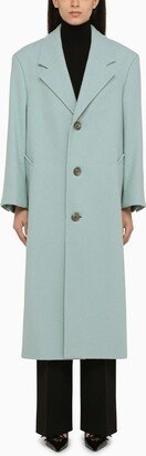 Aquamarine wool single-breasted coat