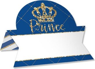 Big Dot of Happiness Royal Prince Charming - Baby Shower or Birthday Party Tent Buffet Card - Table Setting Name Place Cards - Set of 24