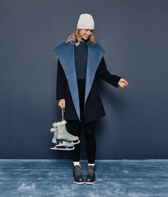 The Warmest Wool Wrap Coat - Midnight & Slate