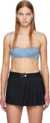 Blue Bling Denim Bra