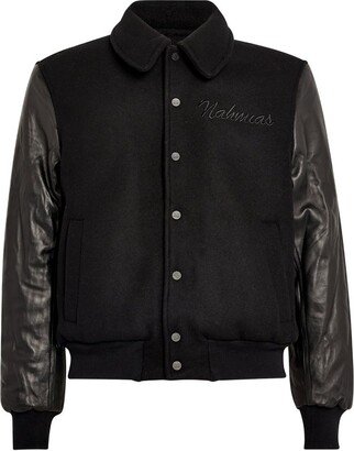 Wool And Leather Bomber Jacket-AB