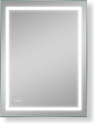 Zeus & Ruta 36x48 Inch 3 Brightness X 3 Colors Anti-fog Adjustable Bathroom Mirror