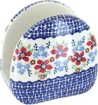 Blue Rose Pottery Blue Rose Polish Pottery Red Poppy Napkin Holder