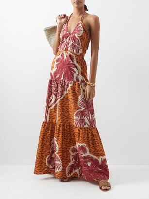 Ritos De Duelo Tropical-print Cotton Maxi Dress