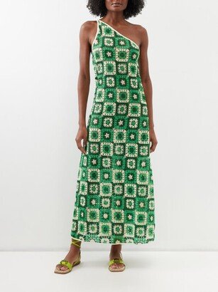 Lemongrass Crochet-knit One-shoulder Maxi Dress