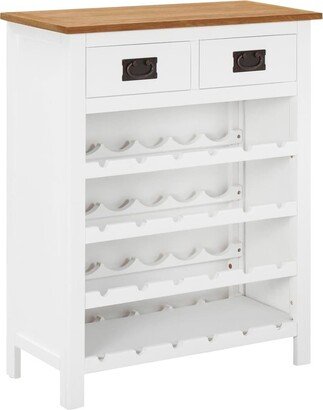 Wine Cabinet 28.3x12.6x35.4 Solid Oak Wood