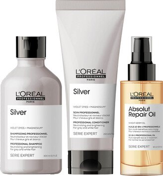 Silver Shampoo, Conditioner and Oil Trio