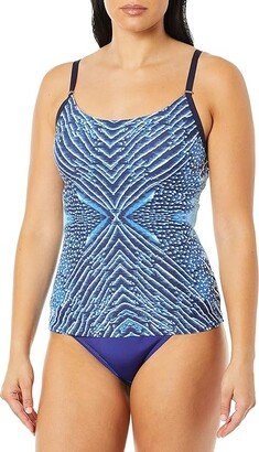 Women's Over The Shoulder Tankini Swimsuit (Navy Navy) Women's Swimwear