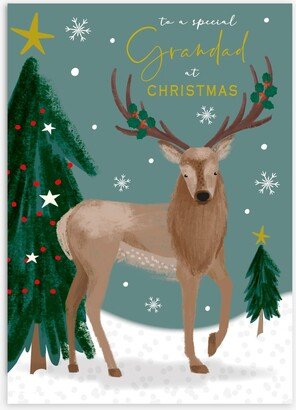 Laura Darrington Design Deer in Forest Grandad Christmas Card