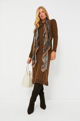 Hyacinth House Brown Freya Fringe Sweater Dress