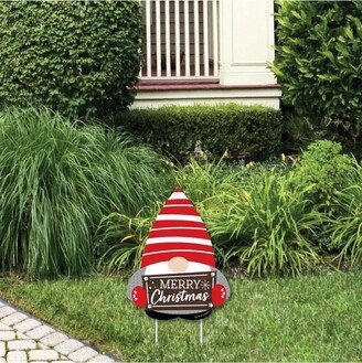 Big Dot Of Happiness Christmas Gnomes - Outdoor Lawn Sign - Holiday Party Yard Sign - 1 Pc