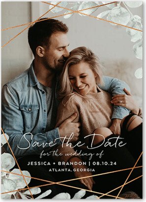 Save The Date Cards: Eucalyptus Elegance Save The Date, Green, 5X7, Matte, Signature Smooth Cardstock, Square