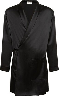 Silk satin robe coat