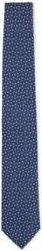 Patterned tie in silk-blend jacquard