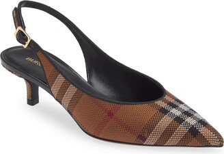 Jacquard Check Slingback Pump