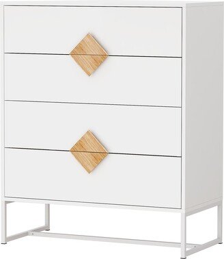 Solid Wood Dresser with special shape square handle design