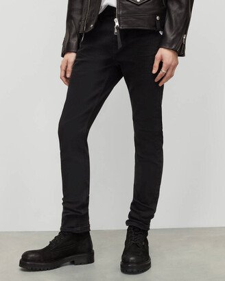 Cigarette Skinny Fit Stretch Denim Jeans - Jet Black