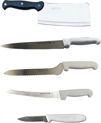 5Pc Ergonomic Kitchen Knife Set, Stainless Steel Sharp Blade