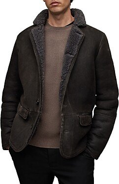 Fenton Leather Shearling Trim Jacket