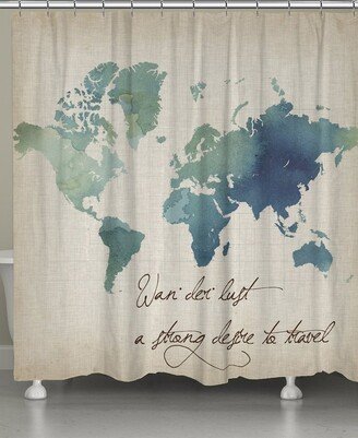 Watercolor Wanderlust Shower Curtain - Beige/multi