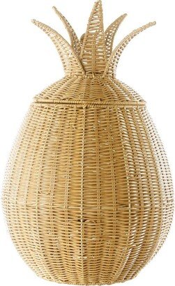 Kaplan Early Learning Pineapple Washable Wicker Floor Basket - Beige/khaki