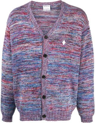 Cross-motif V-neck cardigan