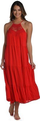 Coastal Covers High Neck Dress (Cherry) Women's Swimwear