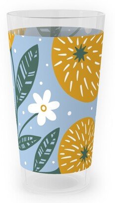 Outdoor Pint Glasses: Orange Trees - Blue Outdoor Pint Glass, Blue